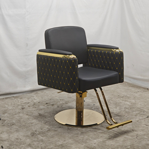 Chaise de Salon de Coiffure et Barbier Moderne de Luxe Réglable Noir et Or – Excellent Rapport Qualité-Prix - Product Image 5