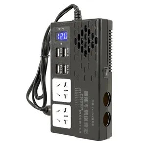 Inversor de Corriente para Auto de 500W de Potencia Máxima, de CC 12V/24V a CA 220V, 4 Puertos USB, Onda Sinusoidal Modificada, con Interruptor de Encendido/Apagado y Pantalla Digital - Product Image 2