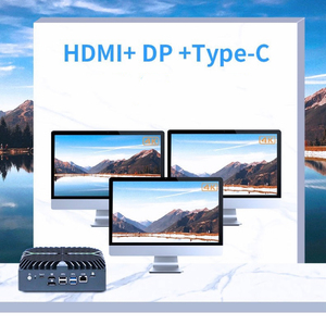 Mini PC Topton sin ventilador con Intel Ultra 5 125U, i7 1255U, i3 1215U, 3 puertos LAN de 2.5G, 3 puertos HDMI 2.0, 2 puertos COM RS232, ordenador industrial IoT. - Product Image 6