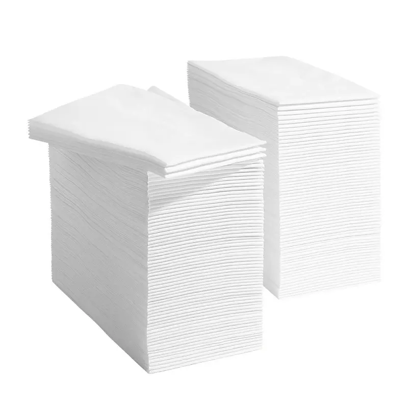 Serviettes en papier pour mariage Serviettes de table imprimées personnalisées Serviettes en papier jetables blanches simples pour restaurant Sensation de lin Papier Airlaid