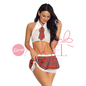 KISS ME ANGEL hottie sexe lingerie <span class=keywords><strong>coquine</strong></span> écolière costume sexy avec cravate haut <span class=keywords><strong>jupe</strong></span> et mini <span class=keywords><strong>jupe</strong></span> - Product Image 6
