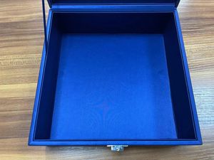 Wholesale Luxury Blue PU Leather Jewelry Watch Box Metal Lock Multi Slots Necklace <b>Ring</b> Bracelet <b>Storage</b> Gift Box Custom Logo - Product Image 4