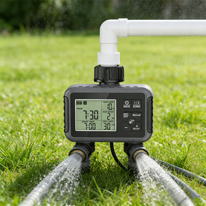Programmateur d'arrosage automatique J&R Lawns Yard Smart à 2 prises avec fonction de retard de pluie - Product Image 1