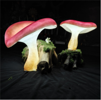 Ornement Sculpture Lumière Champignon Forme Lumineux Etat Lumière Fantaisie Fibre de Verre Résine Lumière pour Jardin Cour Villa Décoration