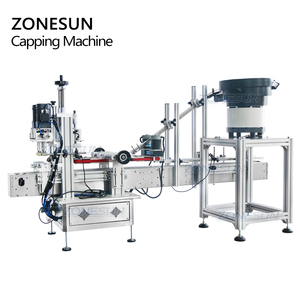 ZONESUN Automatic <b>Liquid</b> Soap Spray Plastic Glass Jars Bottle Capper Benchtop Screw Capping Machine With Vibratory Bowl Sorter - Product Image 5