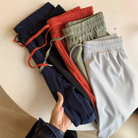 Shorts de course d'été en nylon pour hommes, imperméables, à séchage rapide, avec fermeture éclair, shorts de sport élastiques rafraîchissants pour la gym et le fitness