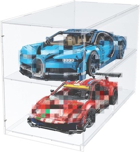 Boîte de présentation de voiture de briques de jouet en acrylique personnalisée à 2 niveaux de stockage de rectangle d'usine - Product Image 1