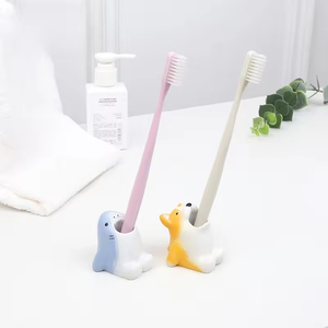 Mini porte-brosse à dents créatif pour la décoration intérieure, support de rangement multifonctionnel, support en résine pour animaux de dessin animé, salle de bain, toilettes, articles divers - Product Image 3