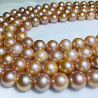 Perles d'eau douce rondes de couleur naturelle 100%, perles Edison en vrac pour la fabrication de bijoux, de colliers, de bracelets et de boucles d'oreilles