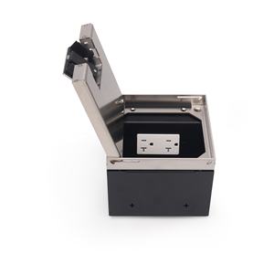 Boîtes de sol électriques surélevées en acier inoxydable 304 avec mécanisme de couvercle autobloquant et prises de courant doubles - Product Image 4