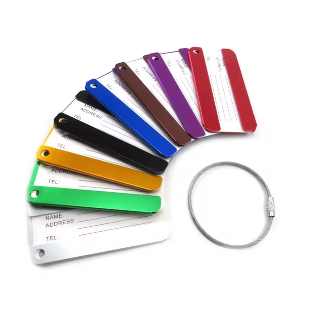 Hot Selling Personalized Aluminum Luggage Tag Custom Logo ID Metal Luggage Tag Fashion Portable Name Card Luggage Tag Strap