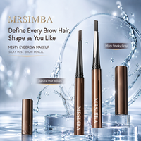 MRSIMBA Crayon à sourcils double embout naturel et waterproof, infusé à la cire d'abeille et à la cire de Candelilla, glisse soyeuse et lisse, gris cendré, longue tenue