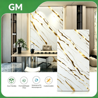 Plaque de marbre PVC UV pour usage intérieur, très vendue, 100% matière vierge, panneau mural stratifié PVC avec revêtement UV