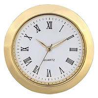 Mécanisme de montre à quartz, insert de mini-horloge ronde en métal de 1 7/16 po (36,5 mm), fonctionnant à piles, design Art Déco de luxe