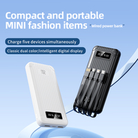Banque d'alimentation portable ultra-mince 10000 mAh avec charge ultra-rapide 22,5 W, câble intégré, lampe de poche et écran – Vente directe usine