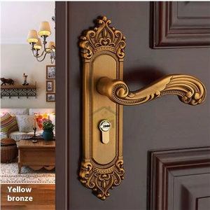 Poignée de serrure de <span class=keywords><strong>porte</strong></span> intérieure en aluminium de luxe léger étude poignée de serrure silencieuse pour <span class=keywords><strong>porte</strong></span> en bois - Product Image 2