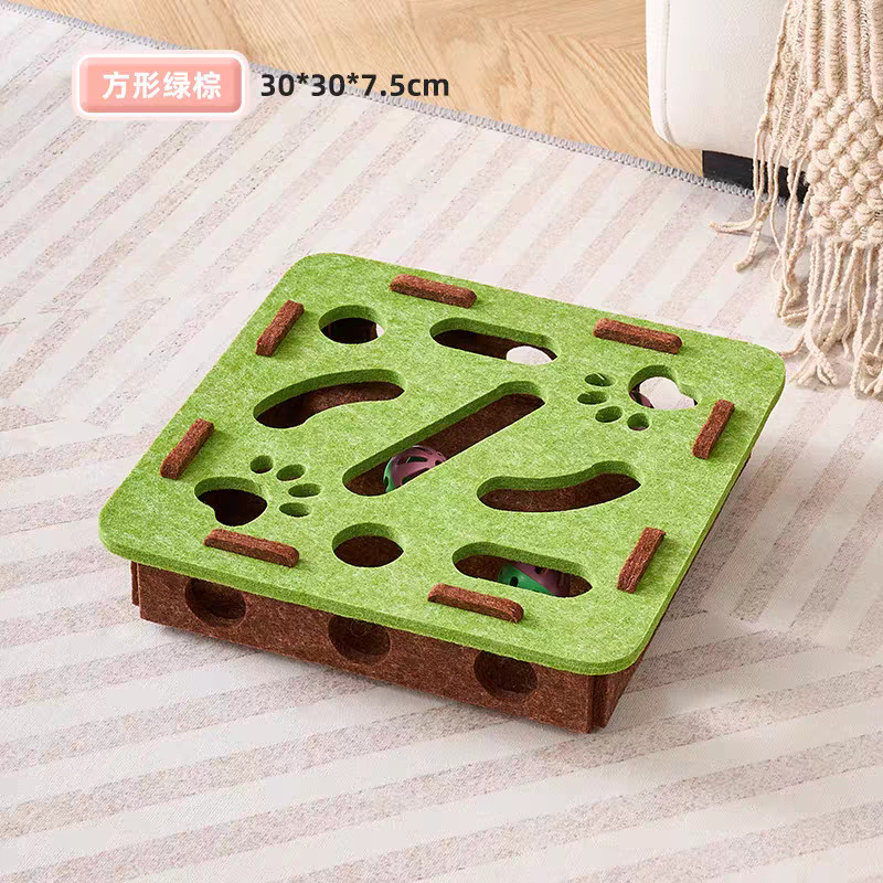 [Carré Vert-Marron] Puzzle Boule Labyrinthe pour Chat