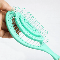 Brosse démêlante ionique personnalisée avec logo, à poils doux et ventilée, pour femmes, avec massage du cuir chevelu, idéale pour les cheveux bouclés longs