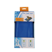 Tapis rafraîchissant pour animaux de compagnie en gel-mousse écologique et durable, imprimé moderne bleu royal, imperméable, pour l'été, pour chiens et chats