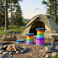 Tabouret pliable rond compact et portable pour le camping, la randonnée et les voyages en plein air