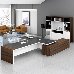 Premium Convertible & Extendable Luxury Boss Executive Office Desk Modern Ergonomic CEO Furniture Wood Panel for Villa Office - Product Image 2