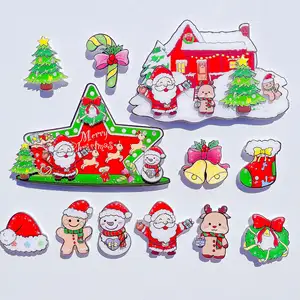 批发定制冰箱磁铁亚克力圣诞老人雪人麋鹿圣诞装饰冰箱磁铁纪念品