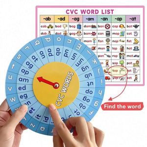 Jouets de thérapie orthophonique au design créatif et au style mignon, matériaux personnalisés, activités éducatives, jeu de mots CVC complet, horloge phonétique - Product Image 1