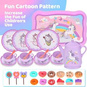 Unicorno <span class=keywords><strong>Tea</strong></span> Party Set principessa finta Play in plastica prescolare teiera e tazza di plastica gioco da tè giocattoli da cucina per bambini - Product Image 2
