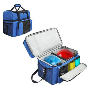 Bolsa para Bolas de Boliche Azul de Gran Capacidad - Duradera, con Múltiples Compartimentos, Ideal para Entusiastas del Boliche para Dos Bolas - Product Image 1