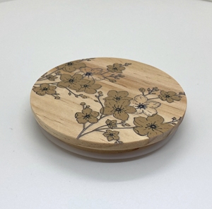 Bocaux en bois de pin, hêtre et noyer de forme ronde avec impression UV, couvercles en bois et joint en silicone hermétique, 100 ml, pour usage chimique - Product Image 1