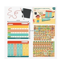 Planificateur hebdomadaire et journalier pour enfants, tableaux magnétiques Montessori avec 140 aimants d'activités complets, idéal pour la routine et l'autonomie