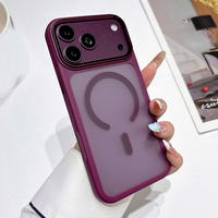 Coque magnétique transparente mate en acrylique pour iPhone 18 Pro Max 17 16 15 Pro 18Pro 17 Pro, antichoc, avec pare-chocs rigide
