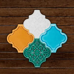Handmade Turkish Ceramic Trivet Cup Coasters Favors Hand Painted Pottery kitchen bathroom lanrern tiles for wall floor