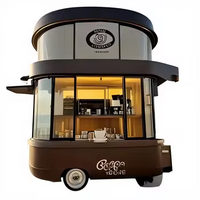 Remorque de type carré pour la vente de café ambulant, de pizzas et de nourriture, à vendre
