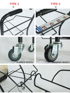 Chariot de supermarché avec roues noires Chrome plaqué pliage dépliage Caractéristiques PP Matière plastique Prix <span class=keywords><strong>Playmarket</strong></span> - Product Image 6