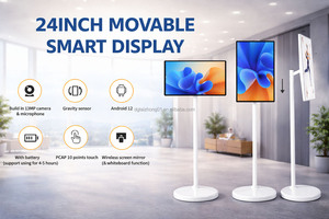 Tablero de publicidad LCD de interior giratorio recargable de 32 pulgadas Stand Me Pantalla inalámbrica Video Media Floor Smart para tienda minorista - Product Image 2