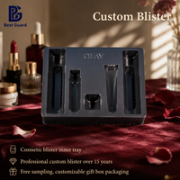 Emballage personnalisé en blister pour cosmétiques, produits de soin de la peau, lotions et rouges à lèvres, emballage de coffret cadeau haut de gamme en plastique floqué