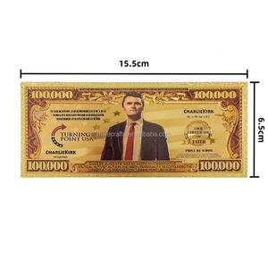 Billetes Conmemorativos de Polímero de 100000 Dólares Americanos de Charlie Kirk, con Lámina Dorada, para Colección - Product Image 5