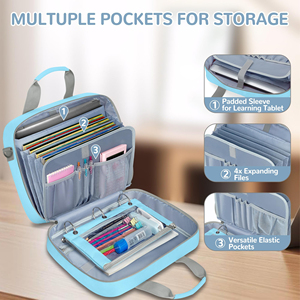 <b>3</b> <b>Ring</b> Zipper <b>Binder</b> 2 Inch, Accordion File Organizer with Shoulder Strap, Zip up <b>Binder</b> with 500-Sheet Capacity - Product Image 4