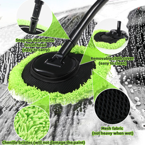 <span class=keywords><strong>AIDO</strong></span> Factory Sale Bent Pole Reinigungs mopp Abnehmbarer Chenille-Reinigungs mopp für die Auto-und Haushalts reinigung Sommers ets - Product Image 3