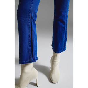 Jean taille haute évasé bleu - Product Image 5