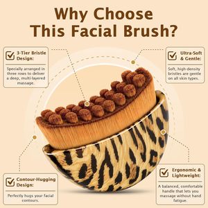 Function Skin Lifting Facial Contour Care Makeup Brush Plastic Handle Large Cleaning Brush for Face Body with Lymphatic Brush - Product Image 6