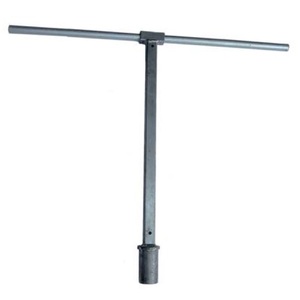 Supporto Manuale Zincato per Pali a T e Pali in Legno Ancoraggio per Palo in Acciaio per Terreno Misurazione in Pollici Confezionato in Scatola - Product Image 1