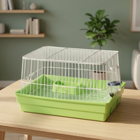 Cage à lapin en métal et plastique 746 Quadrate avec abreuvoir et mangeoire, style rétro, design respirant