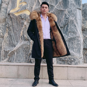 Manteau parka en fourrure de renard de luxe pour homme, hiver 2022, imperméable, rembourré de duvet, capuche volumineuse, qualité supérieure - Product Image 1
