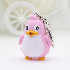 Cute Penguin <strong>Keyring</strong> LED <strong>Torch</strong> <strong>With</strong> Sound Light Keyfob Kid Toy Gift Fun Animal Keyholder Flashlight Keychain - Product Image 3