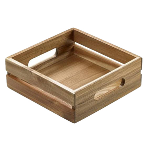 Cajas de Madera de Acacia para el Hogar, 32.5x26.5x7H, Caja Elegante con Acabado Natural - Product Image 1