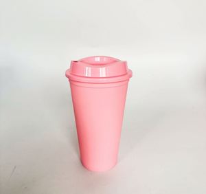 Colorful <b>Reusable</b> Leak Proof Travel Mug 16oz PP Insulated Coffee <b>Cup</b> Multiple Colors Custom Logo for Office Home Commute Camping - Product Image 3