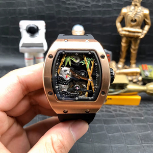 26-01 Series Mechanical <b>Watch</b> Luxury Texture Tourbillon <b>Watch</b> Carving Giant Panda Bamboo Forest Mens Mechanical <b>Watch</b> - Product Image 1