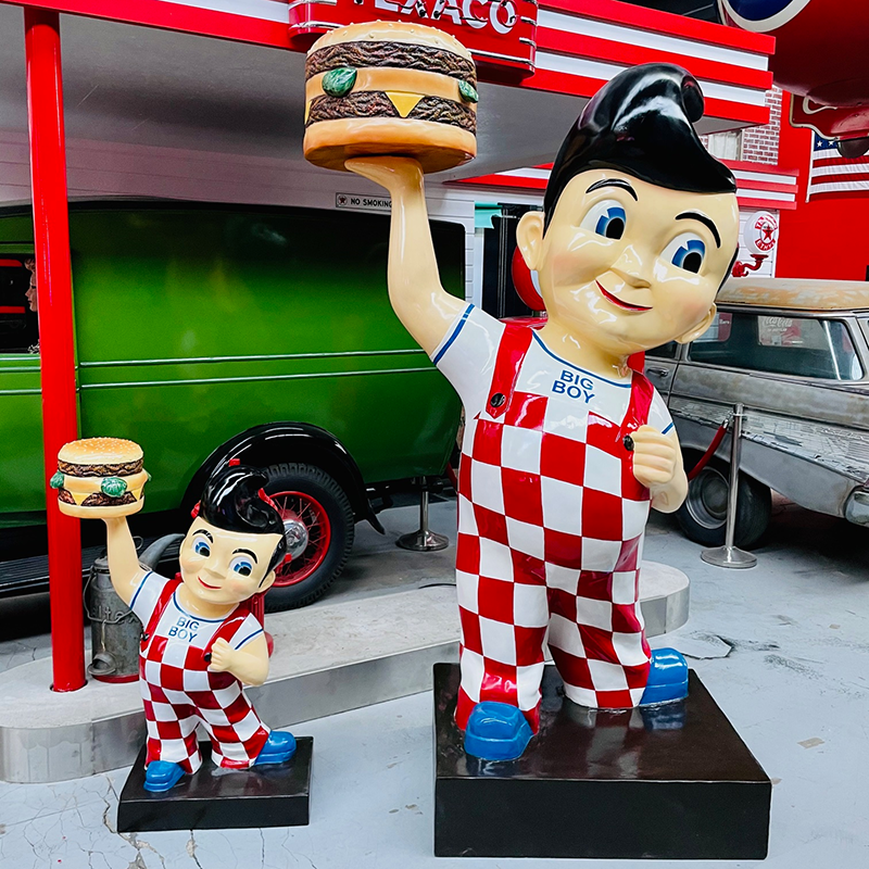 特注のファイバーグラス製ビッグボーイレストラン像、ハンバーガー